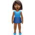 🧍🏾‍♀️ woman standing: medium-dark skin tone display on Apple